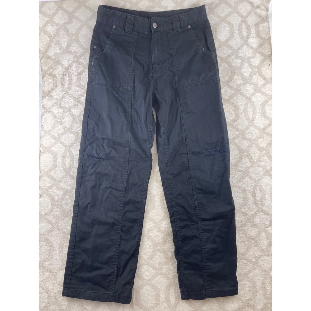 Zara Man Distressed Workwear Pants Mens 31 Black Carpenter Utility Cotton